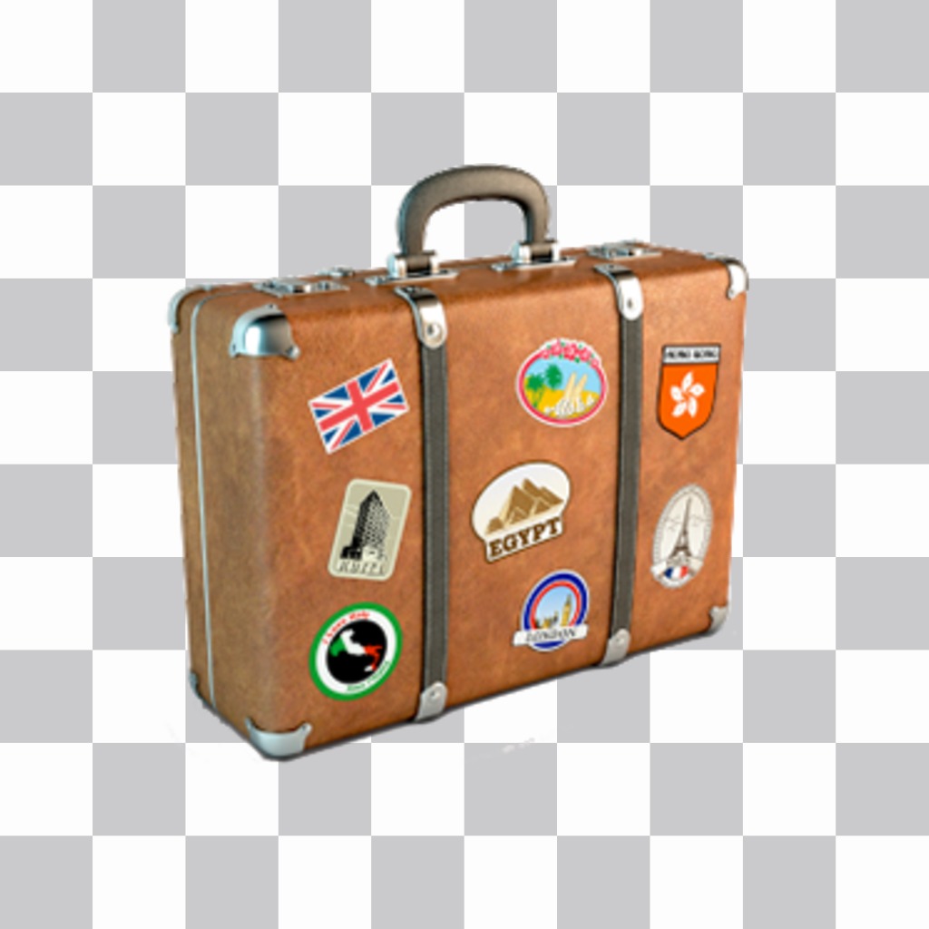 Photomontage to paste an original sticker of a travel suitcase on your photos ..