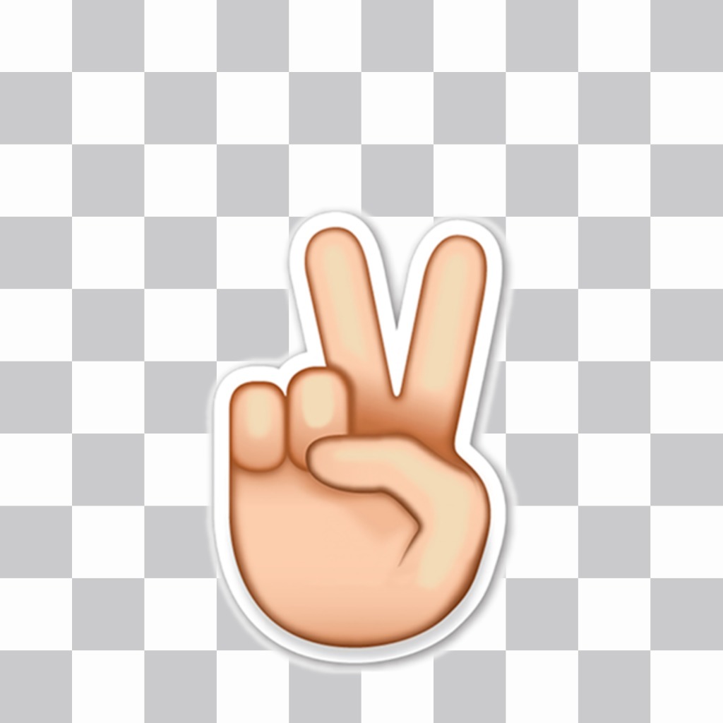 Emoji of the hand V shape to paste in your photos as sticker ..