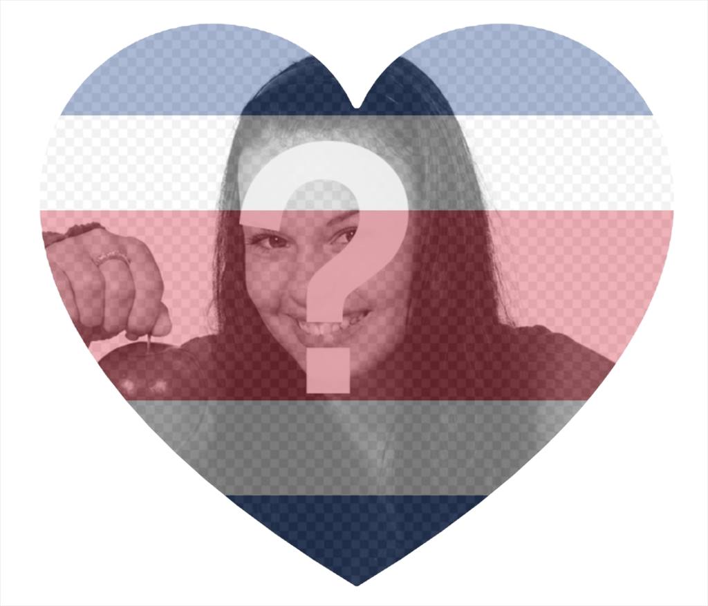 Costa Rica heart-shape flag  as a filter for your photos ..