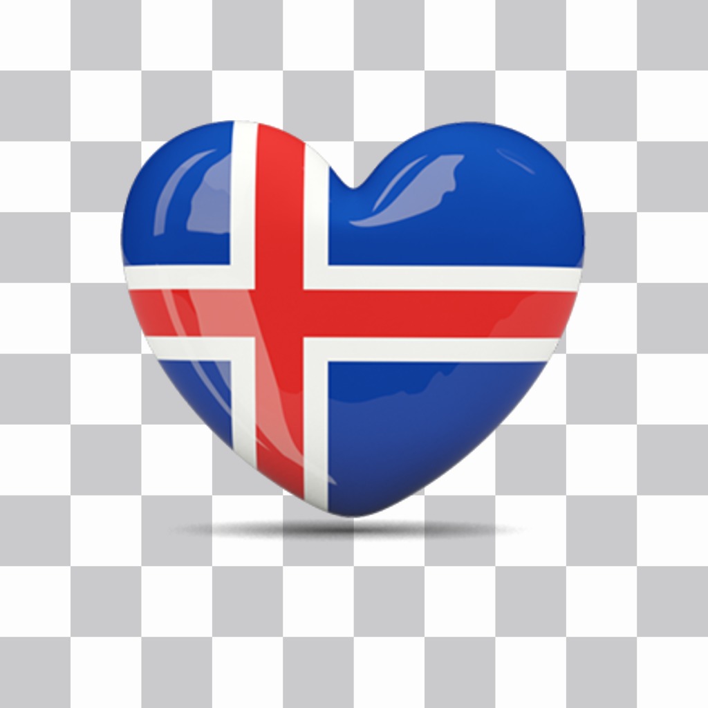Iceland flag heart-shaped to paste on your photos as sticker ..