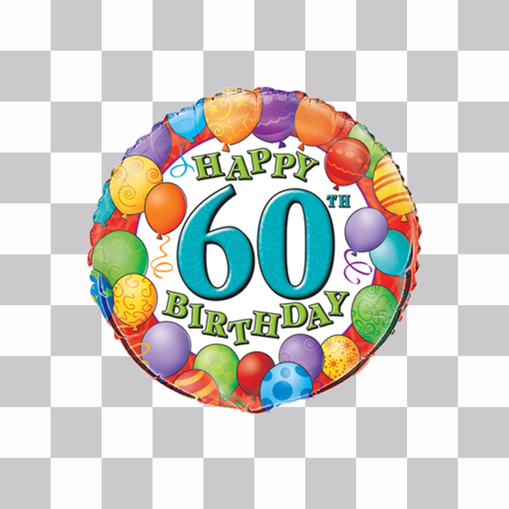 Colorful balloon to celebrate 60th anniversary adding it on your photos ..