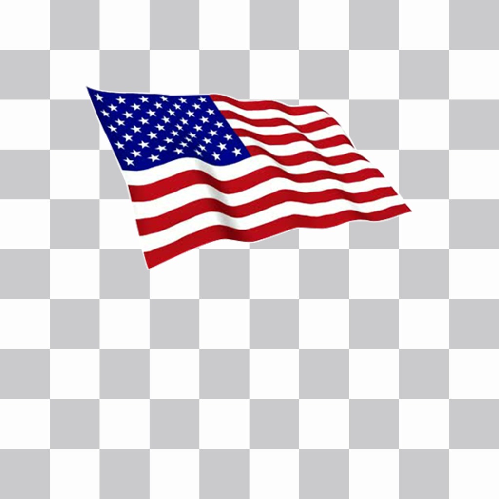 Sticker of United States flag waving to decorate your photos ..
