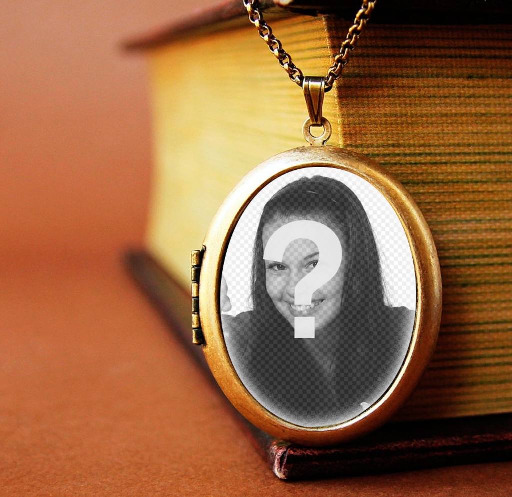 Your photo in a vintage pendant with this photomontage online ..