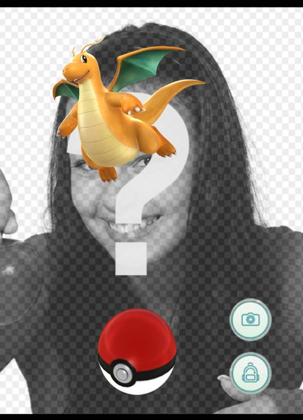 Photo effect with Dragonite of Pokemon Go where you can add a photo ..