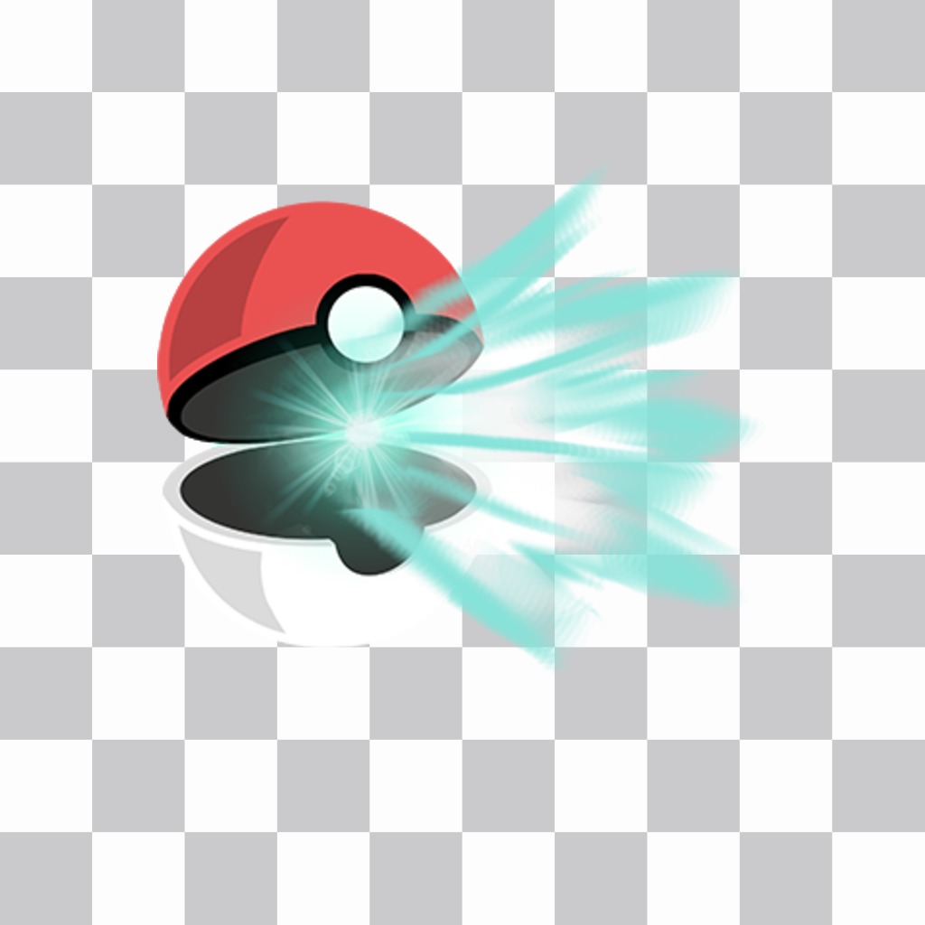 Sticker of a Pokeball opening with a light beam to paste in your ..
