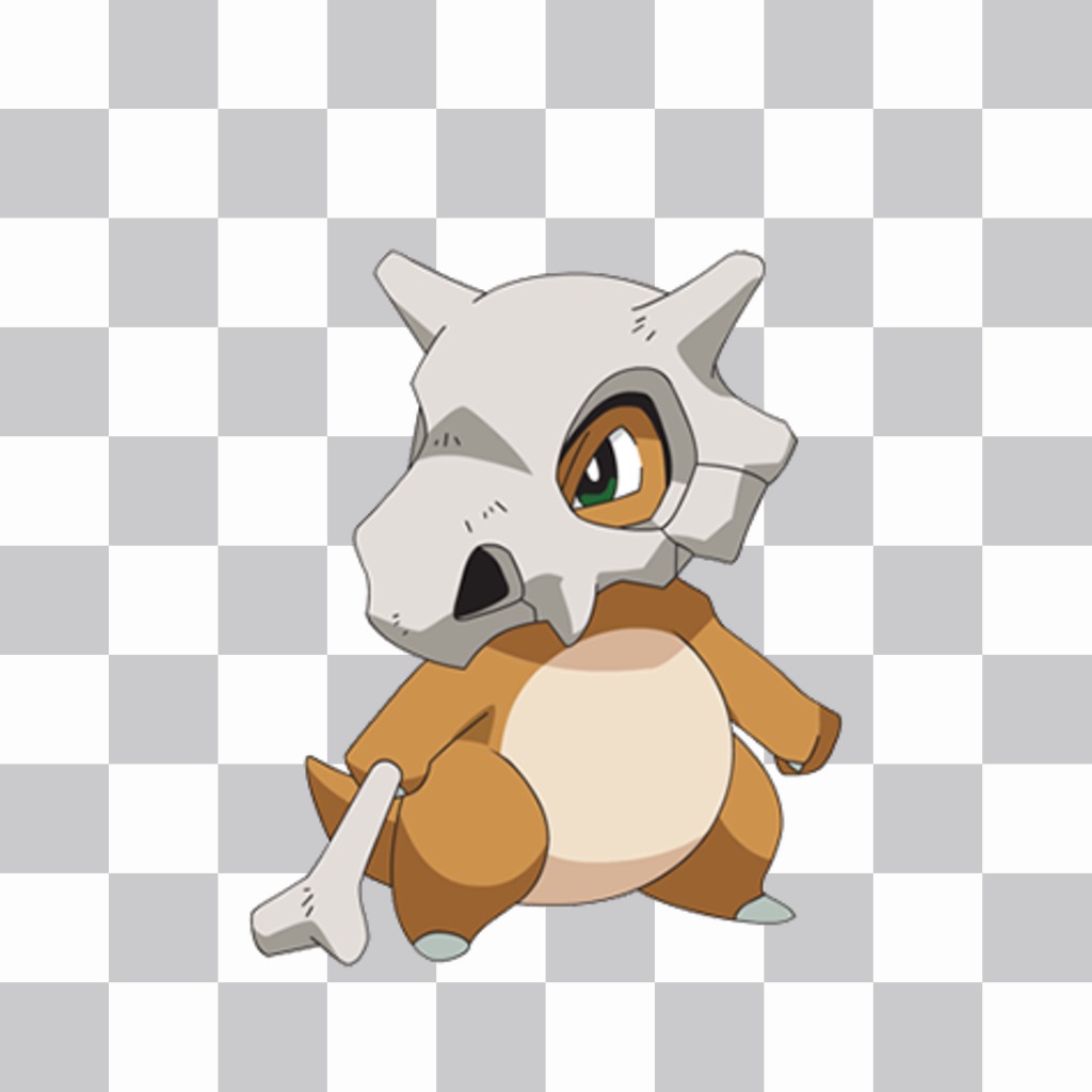 Put on your photos the Pokemon Cubone as a customizable sticker ..