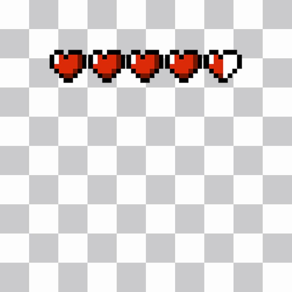 Lifebar with pixelated hearts to add it in your photos for free ..
