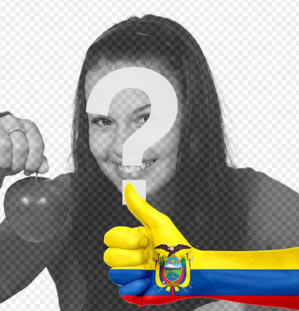 Add a hand with the Ecuador flag painted in your photos ..