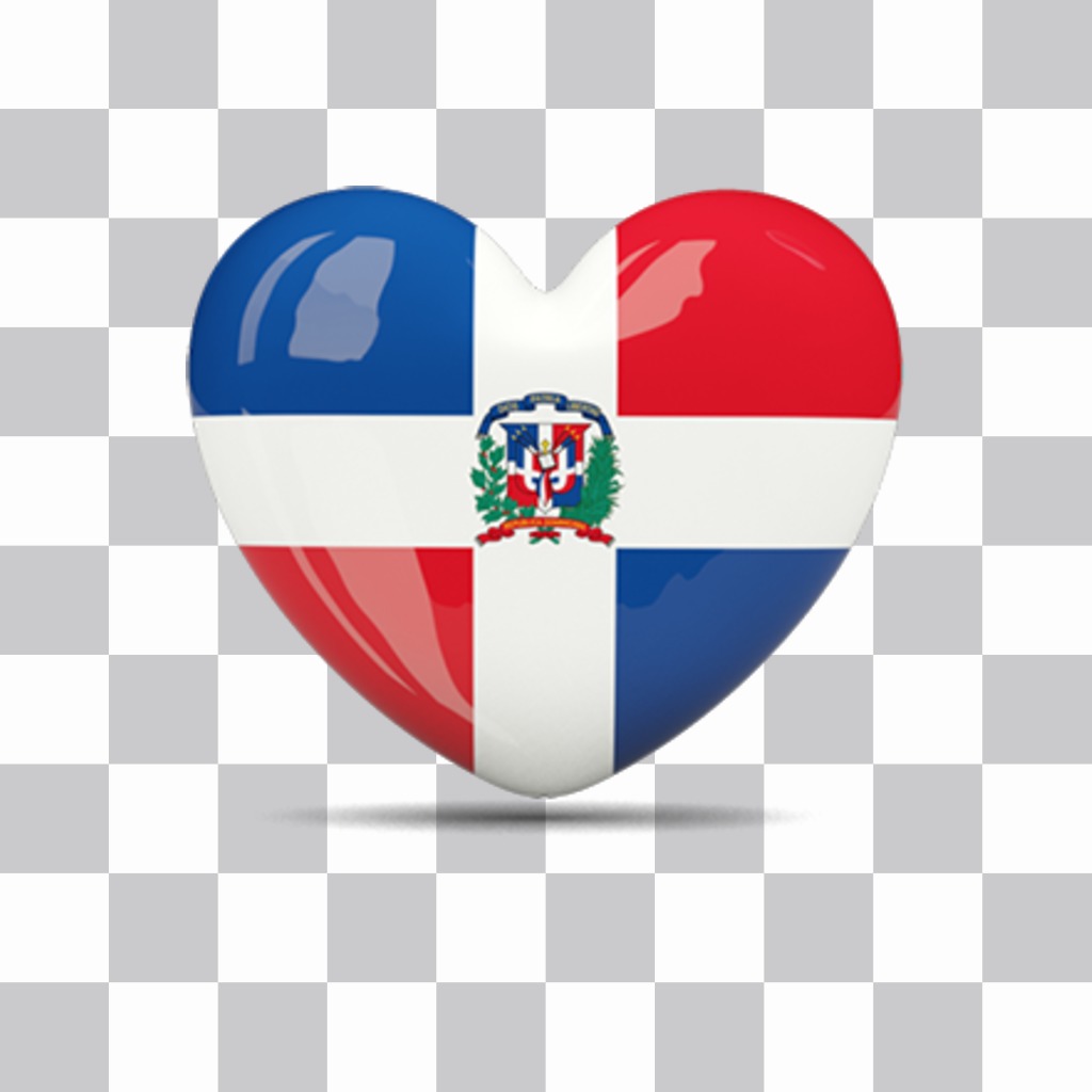 decorative sticker Dominican Republic flag heart shaped ..