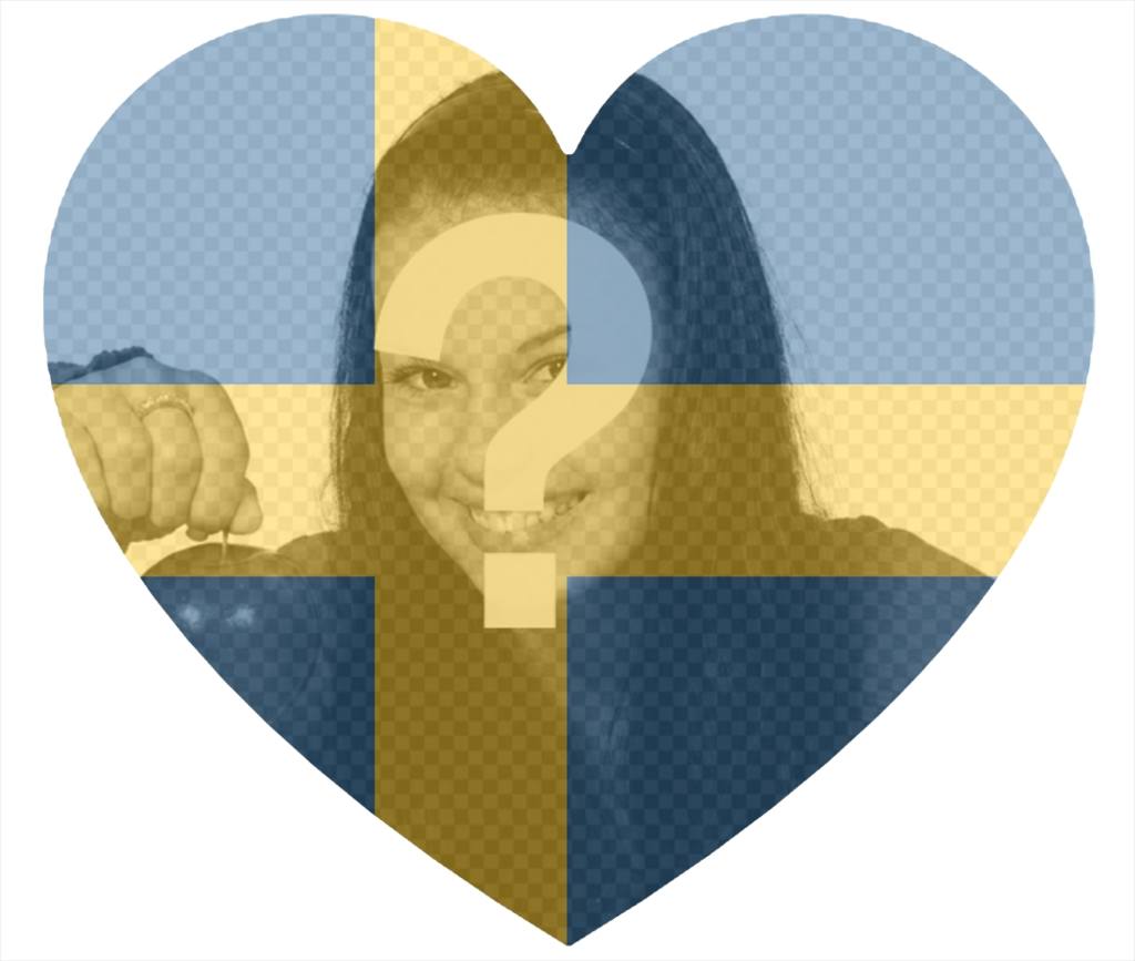 Sweden flag heart shaped as a filter to add to your photos ..