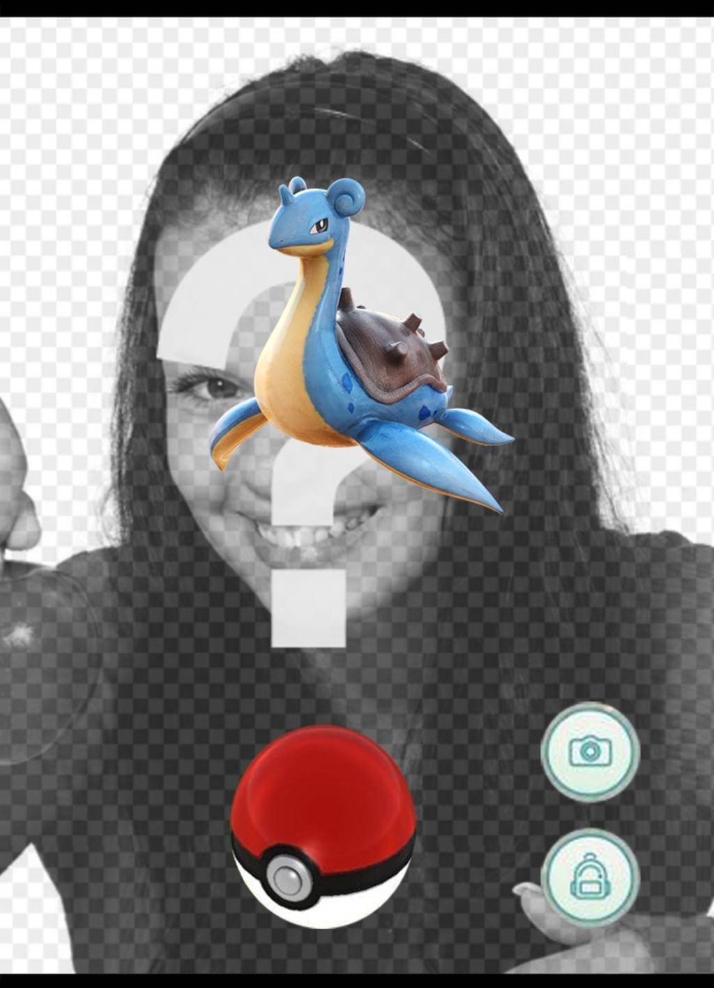 Effect of Pokemon Go with Lapras where you can edit with your photo ..