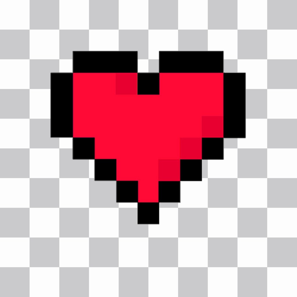 Pixel heart to paste in your images as a sticker online ..