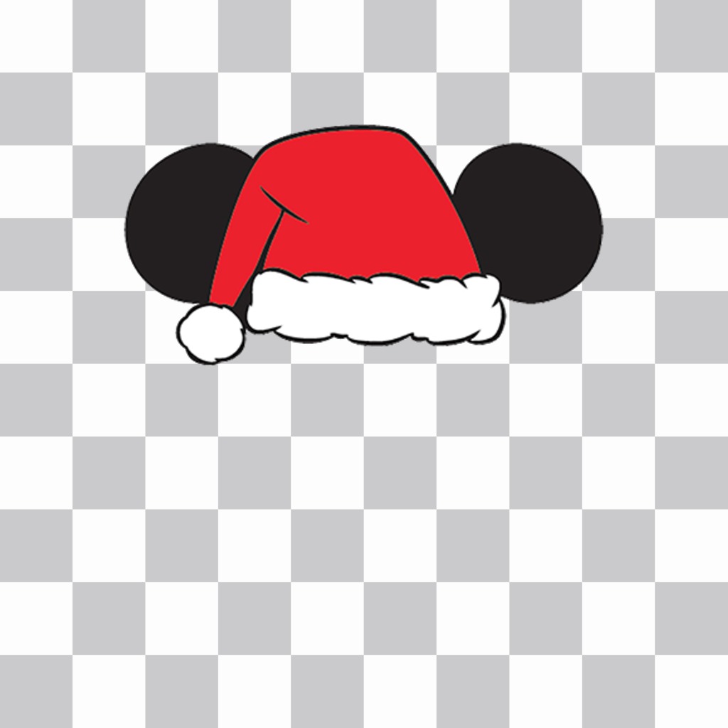 Sticker of ears of Mickey with Santa hat for your photos ..