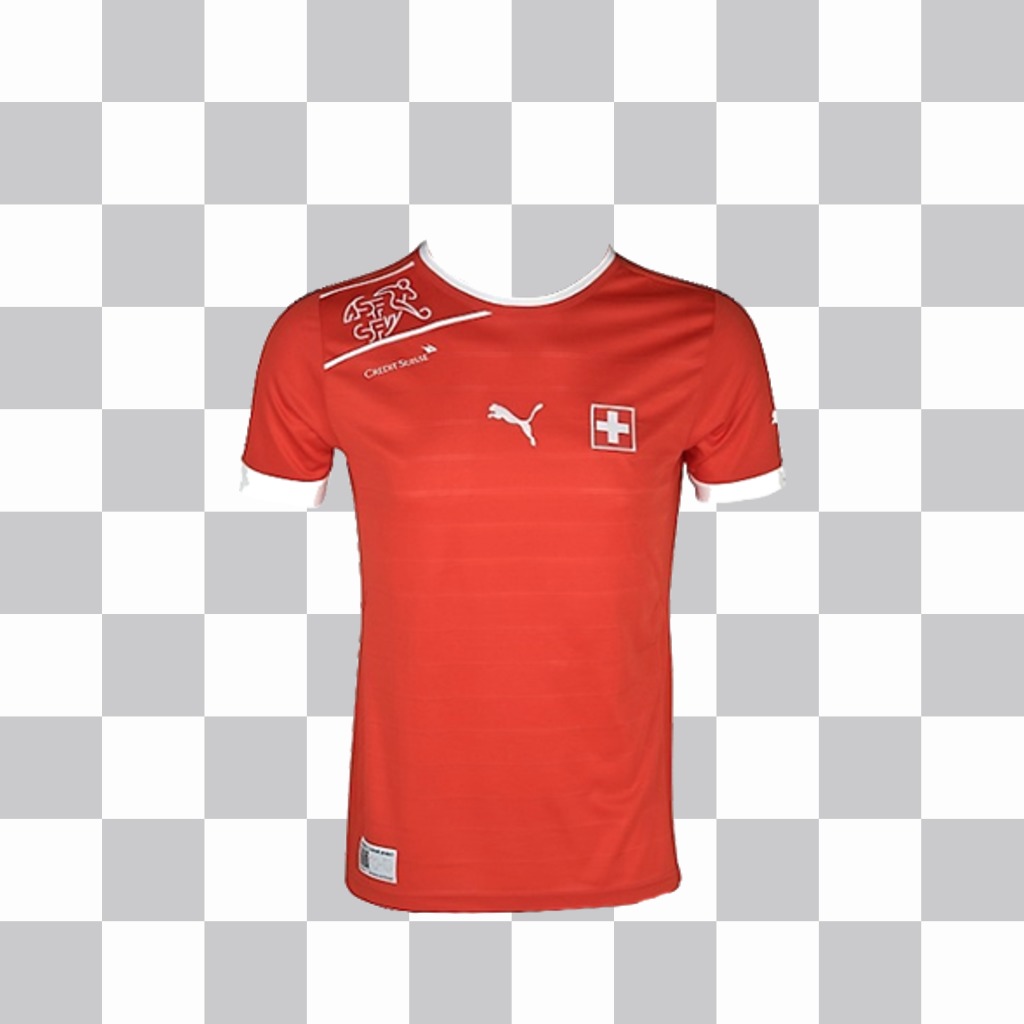 Official shirt of the football team of Switzerland to paste in your photos ..