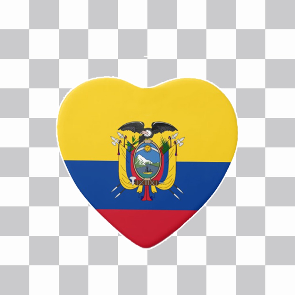 Heart with the flag of Ecuador to paste in your pictures ..