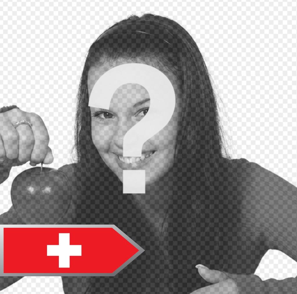 Add an arrow with the flag of Switzerland in your photos for free ..