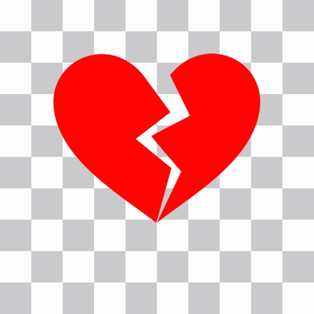 Broken heart to paste as a sticker on your images online ..