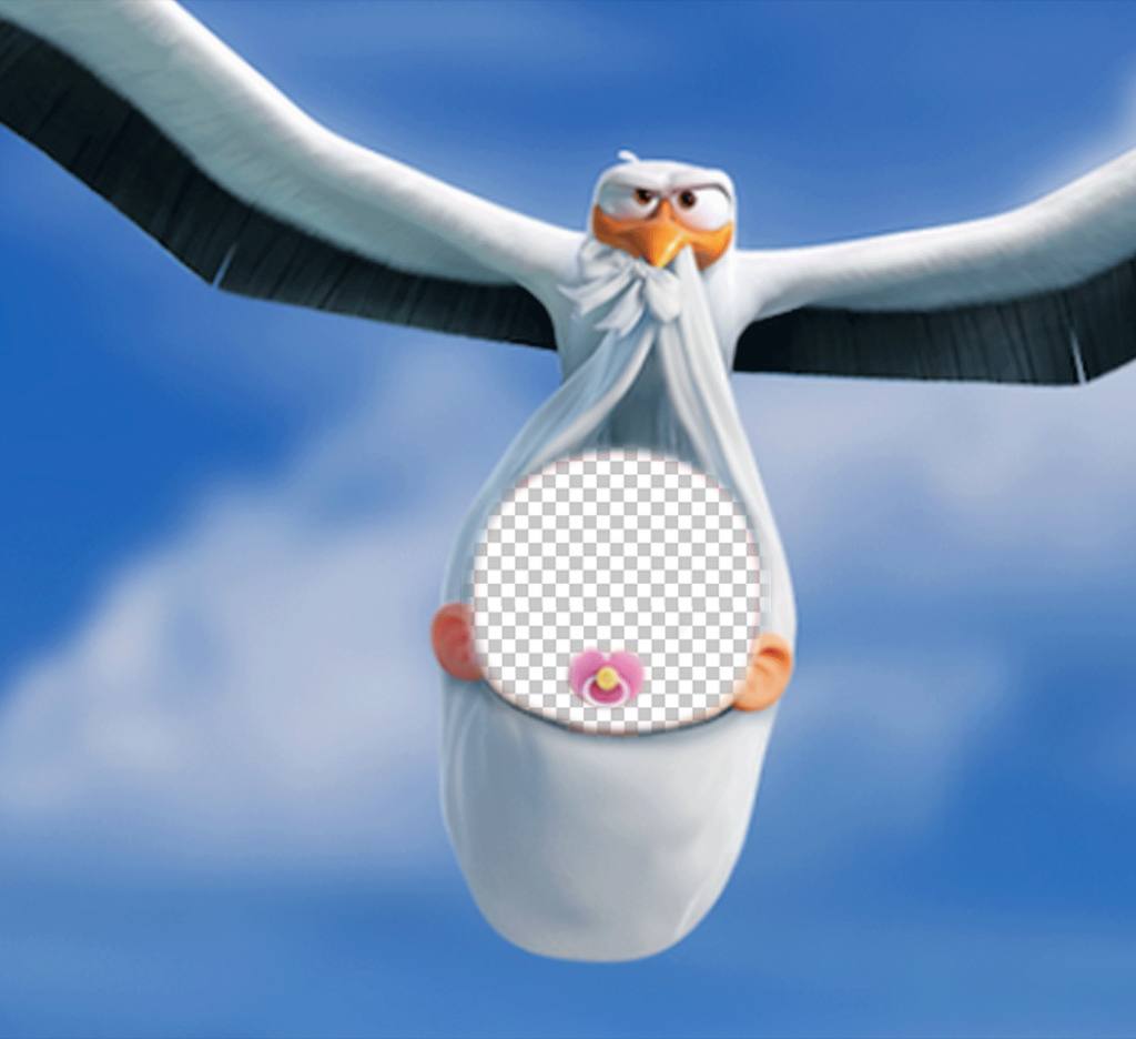 Add your face to the baby of Storks movie with this mounting ..