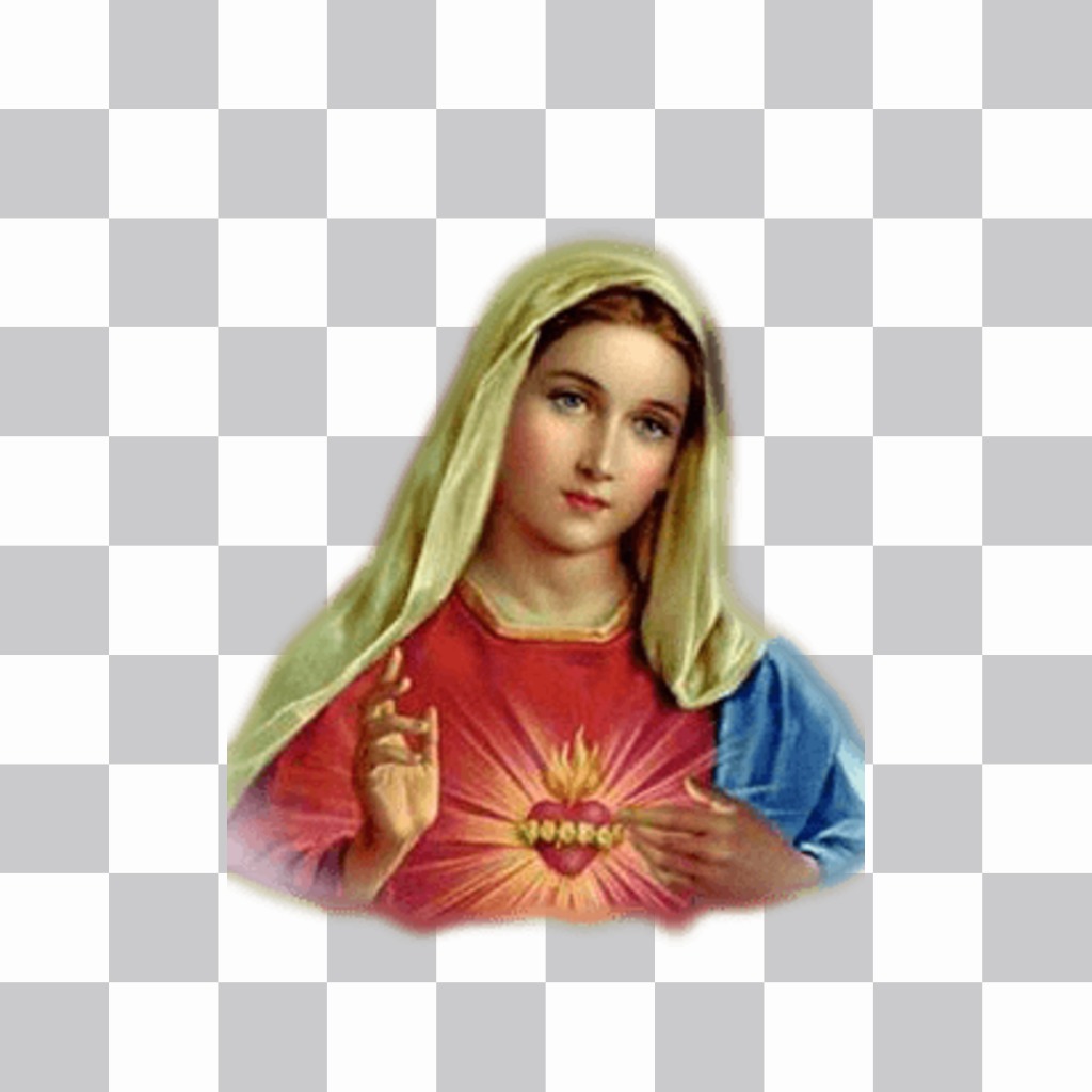 Online sticker of the Virgin Mary to put in your photo ..