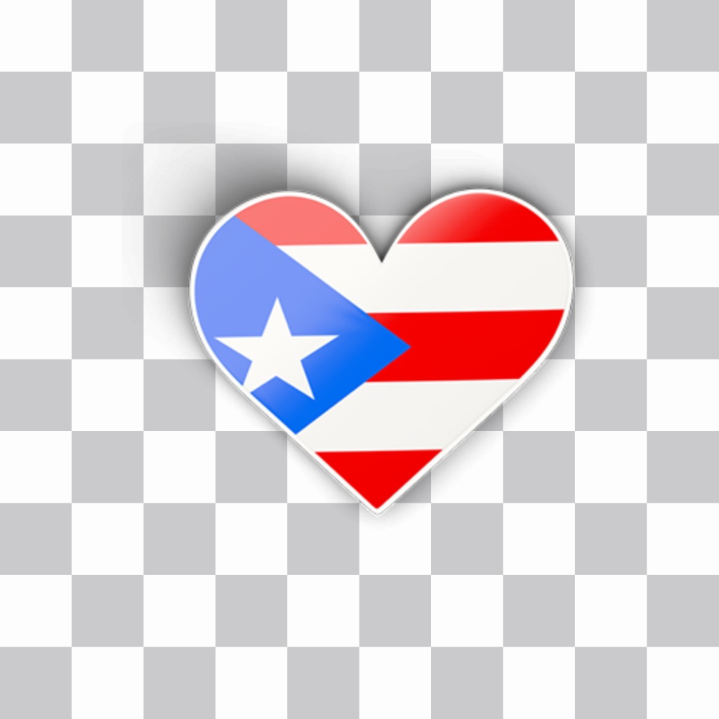 Puerto Rico flag heart..