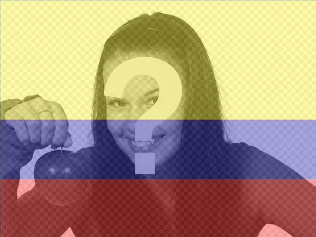 Photo filter with the image of the flag of Colombia and your photo.  ..