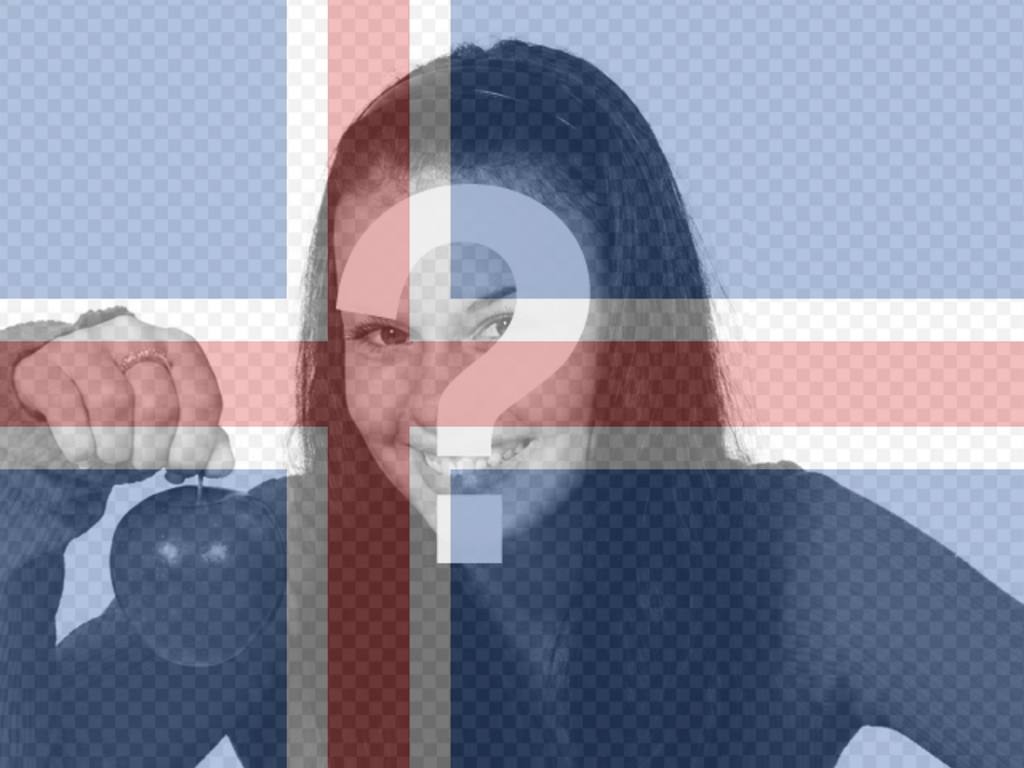 Photo collage to put the flag of Iceland with a photo you..
