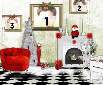 frame for three photos where u can put the photos in the pictures of house on christmas