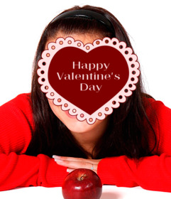 heart with the words happy valentine to insert into ur photos online