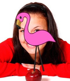 sticker of pink flamingo to insert in ur photo