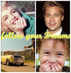 photo collage with the phrase follow ur dreams to upload 4 of ur photos