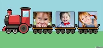 online collage of childrens train to add three photos for free