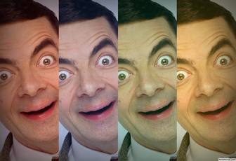 Your photo repeated four times with a color filter with this effect