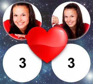 photo effect of love with heart for 4 pictures