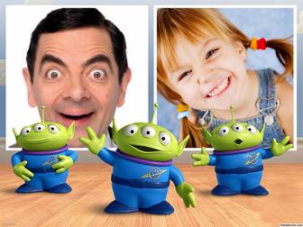 effect for two photos with the little martians of toy story