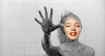 Photomontage in the shower in Psycho, the Hitchcock movie