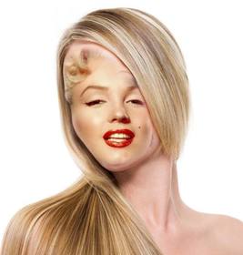 Photomontage to get straight streaked blond hair without going to the salon and free.