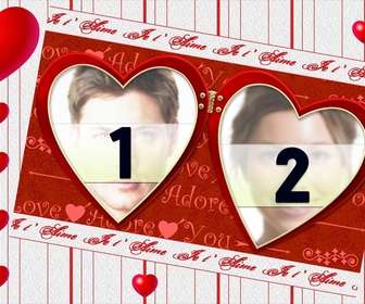 frame for two photos for valentinequots day edit this photomontage and many other online free from this page