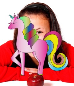 Unicorn sticker to make a photomontage