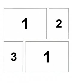 Frame white photos to place four photographs
