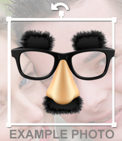 Funny disguise, comedy fake nose moustache, eyebrows and glasses