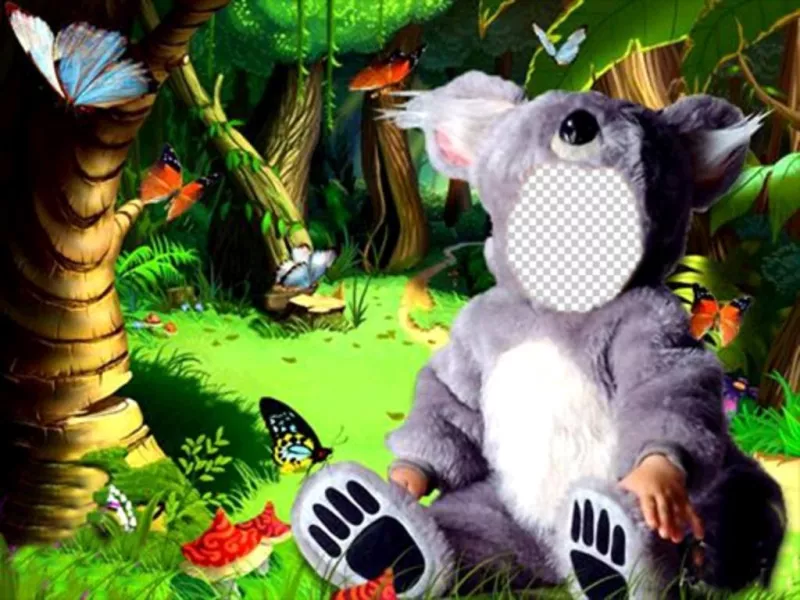Online mounting to disguise your son as a koala ..