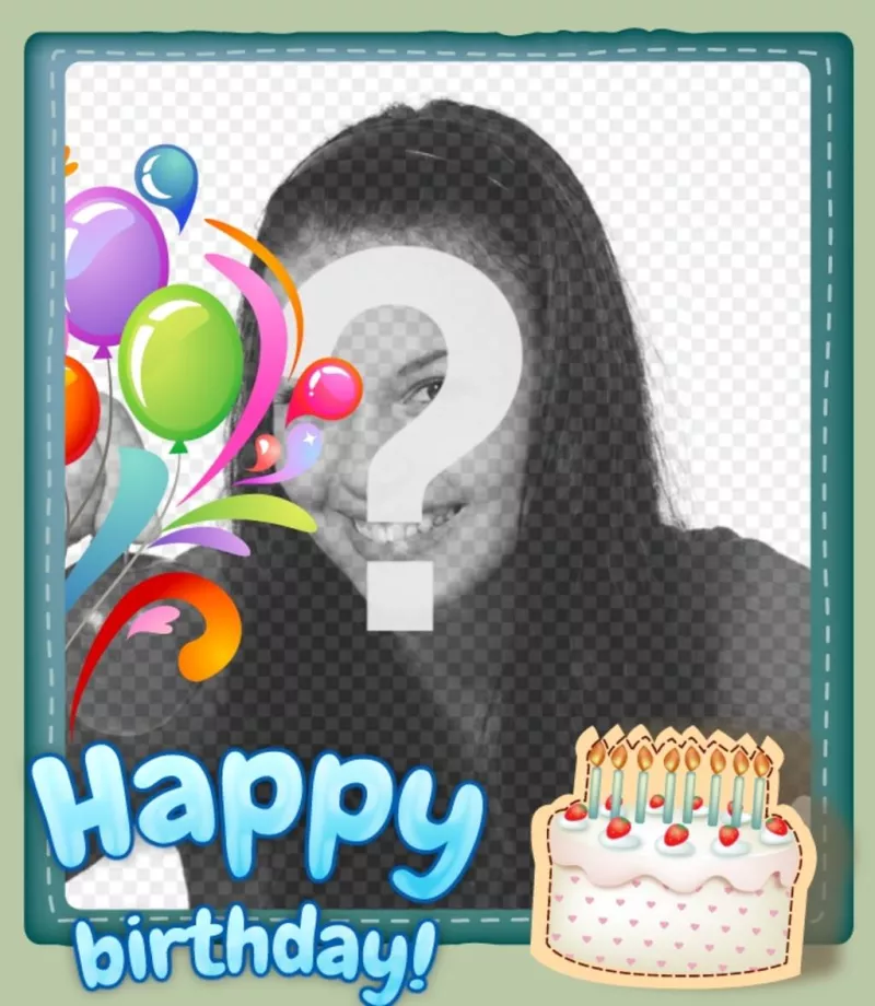 Free birthday card customizable with a photo. ..