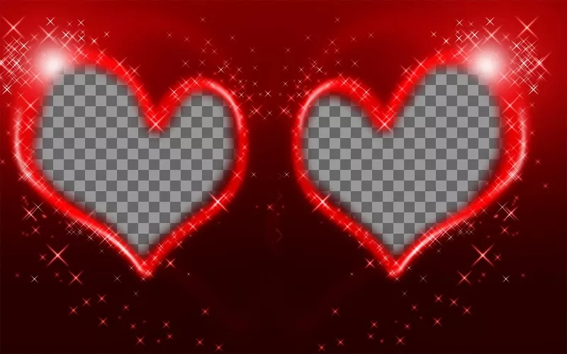 Frames Of Two Hearts Red Background And Stars For Your Photos Frames Of Two Hearts Red Background And Stars For Ur Photos