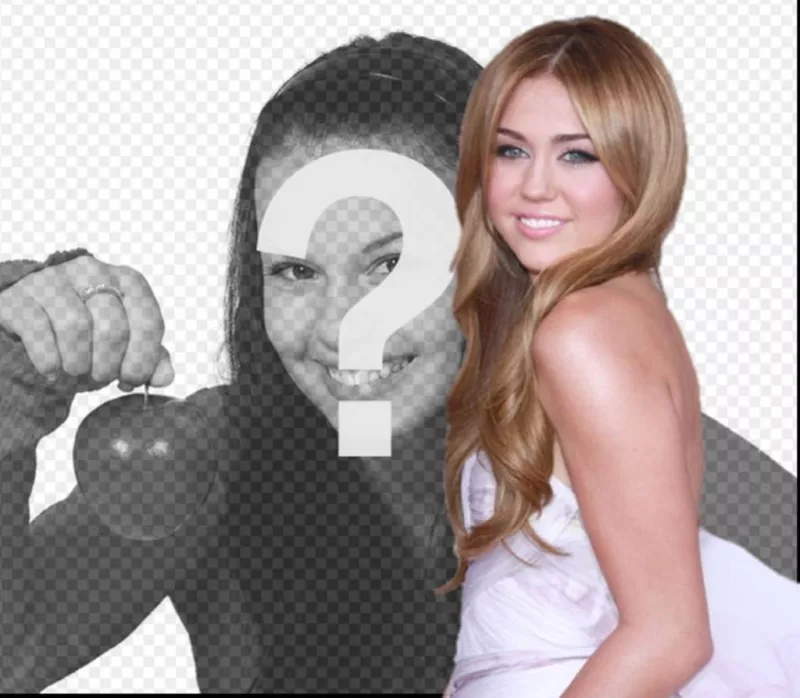 Photomontage with Miley Cyrus. Photo effect to make a montage Togetherwith..