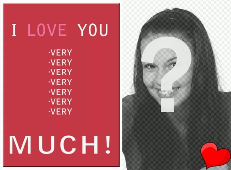 Love postcard customizable with your own photo with the text I LOVE YOU VERY..