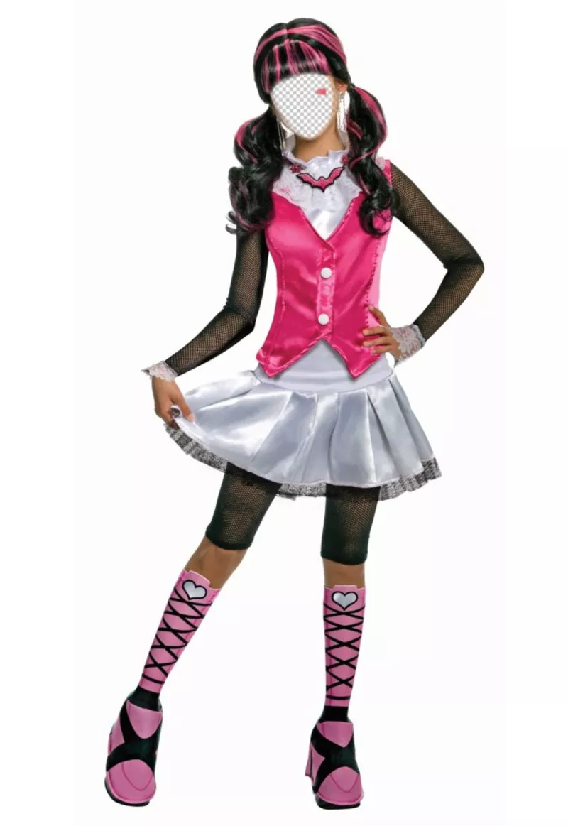 Photomontage to be Draculaura of Monster High dressed in pink ..