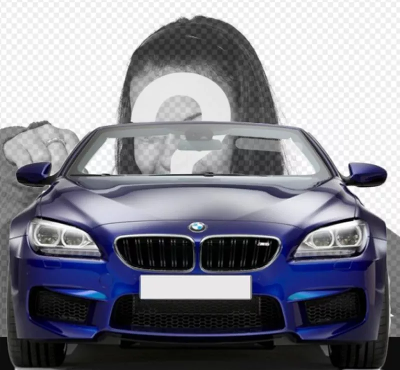 Drive a blue convertible BMW with this photomontage in which you can put your photo to look like you are driving a car. ..