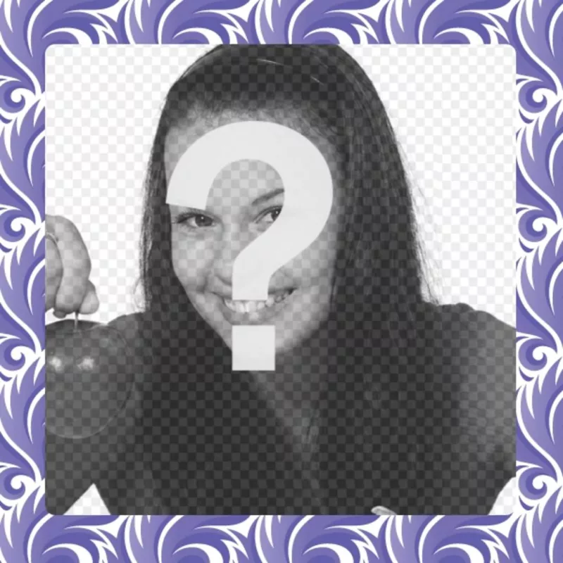 Frame your photos purple square with mosaic motifs to put a..