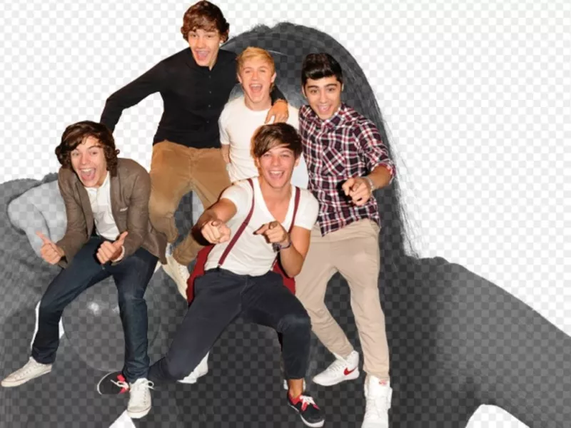 Photomontage with One Direction components. Now you can become part of the pop rock band One Direction and appear with them in a..