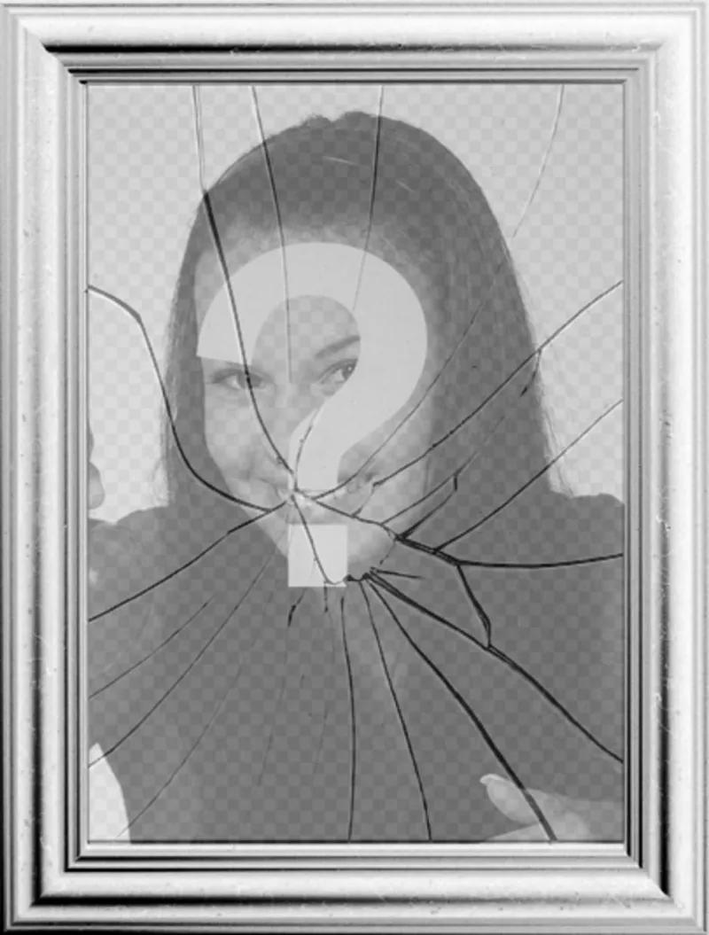 Digital picture frame, your image will be reflected in a broken mirror. May seem curious effect of a picture frame with the glass..